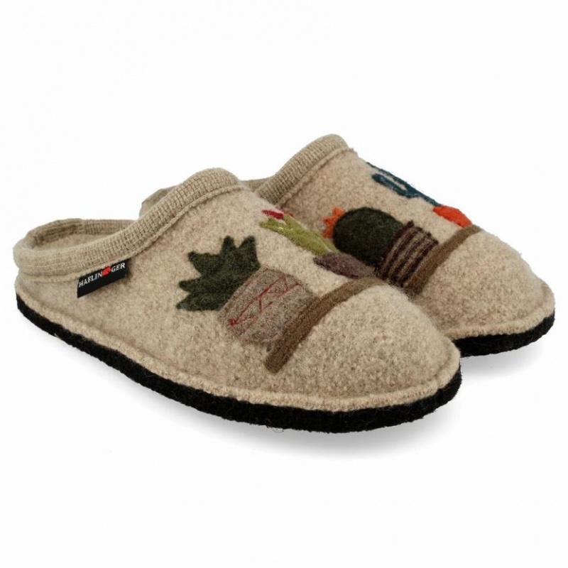 Haflinger CACTUS Tøfler Dame Beige | 437-INFDQU