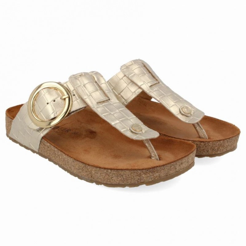 Haflinger ROUND BUCKLE CORINNA Sandaler Dame Gull | 821-APJDBK